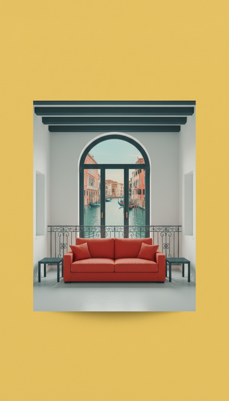 Venetian Canal-View Loft With Juliet Balcony